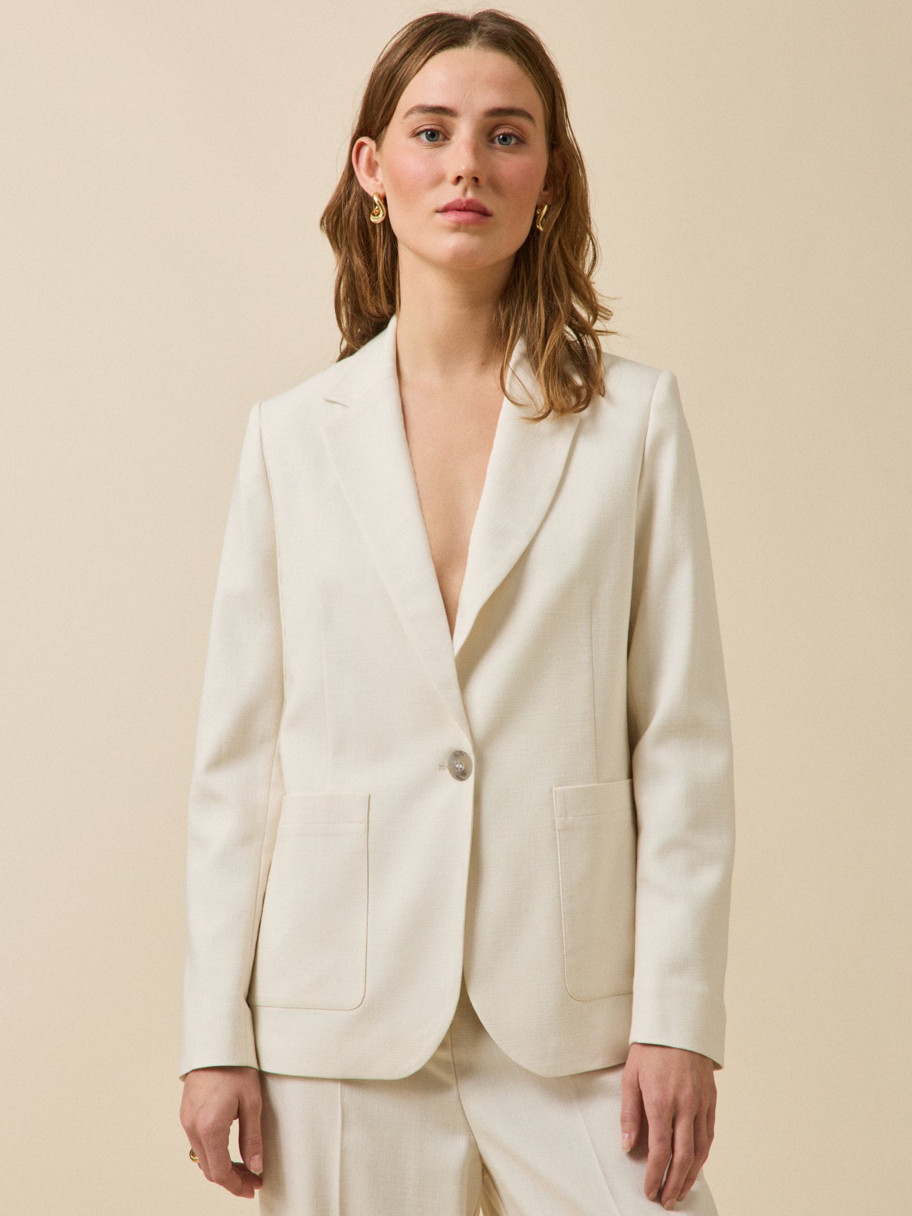 Veste tailleur tissu natté cérémonie femme