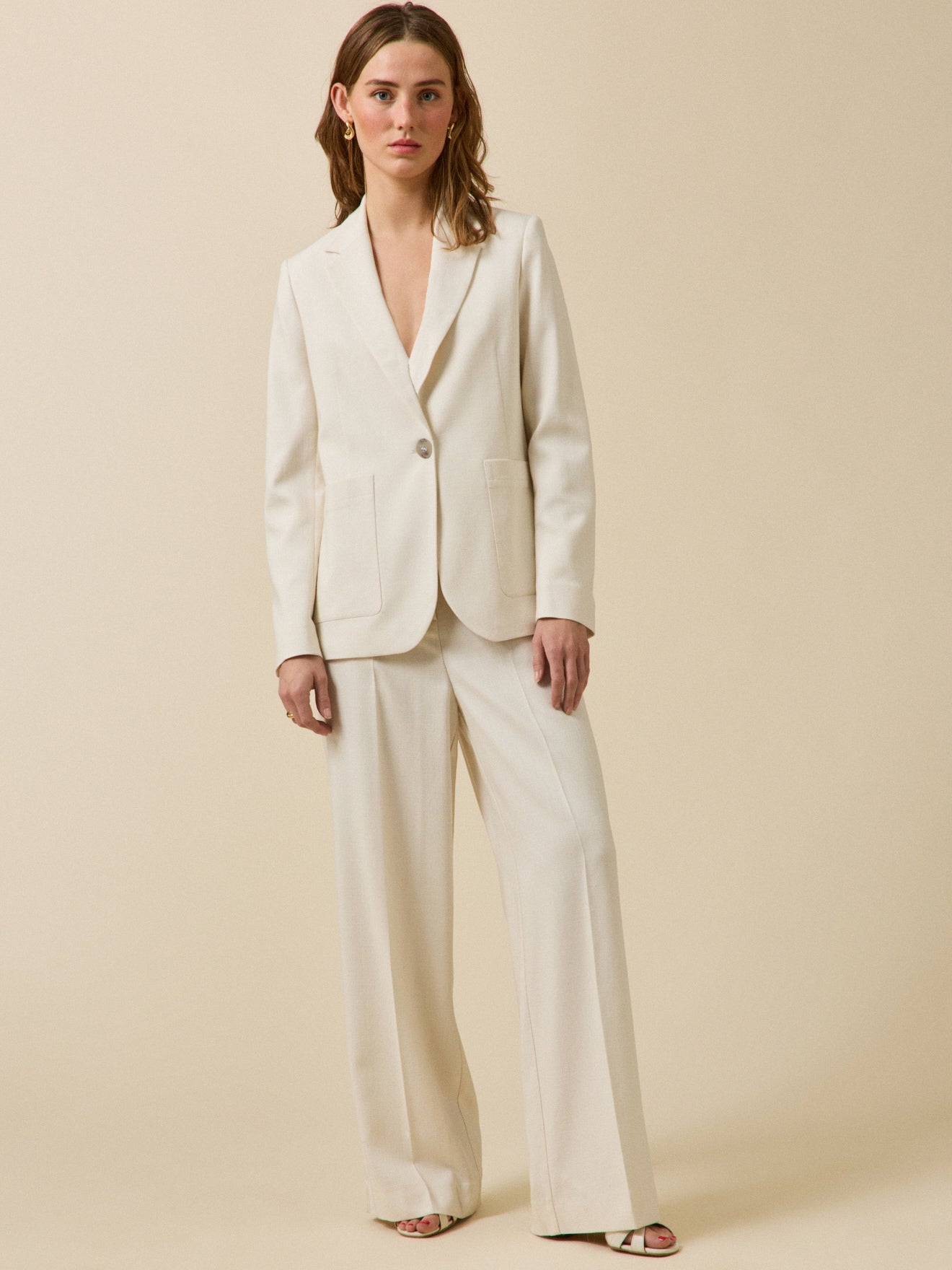 Veste tailleur tissu natté cérémonie femme