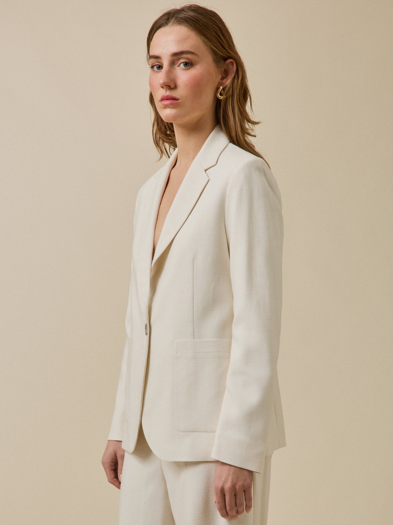 Veste tailleur tissu natté cérémonie femme