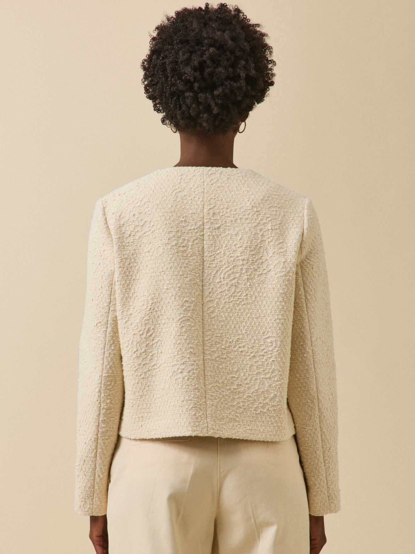 Women's plain tweed jacket with no collar - Cyrillus COM