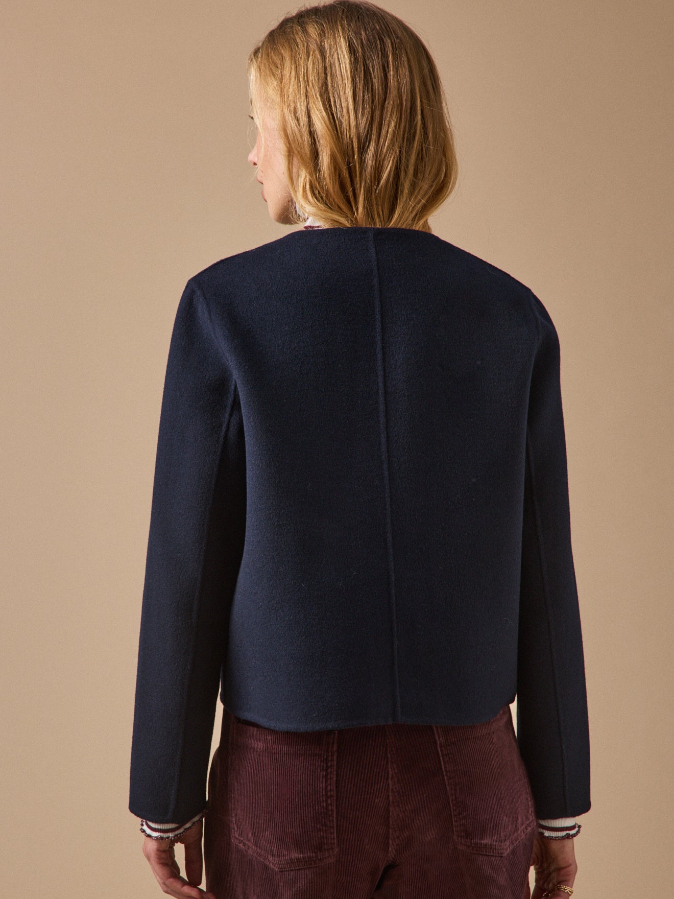 Veste lainage double face femme