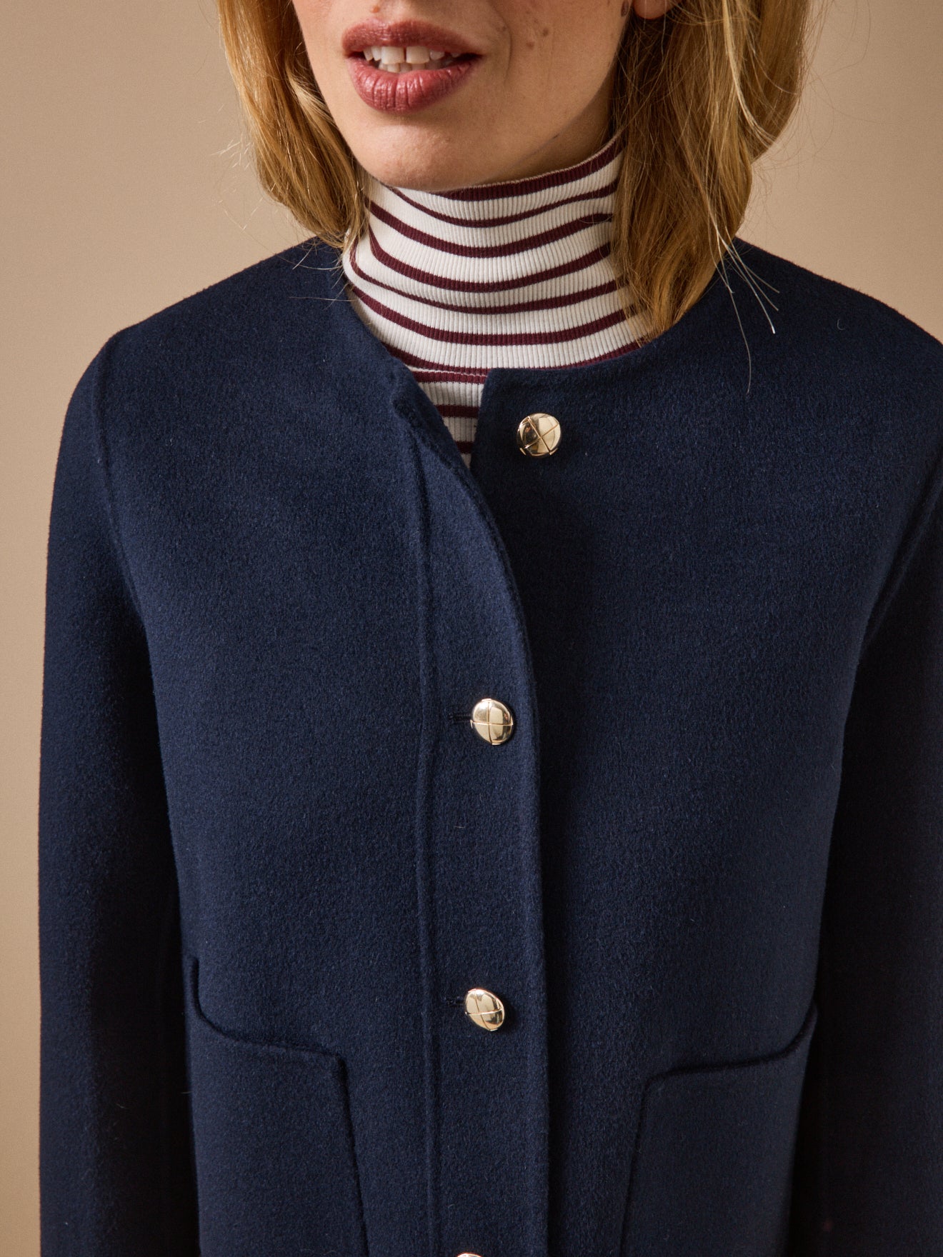Veste lainage double face femme