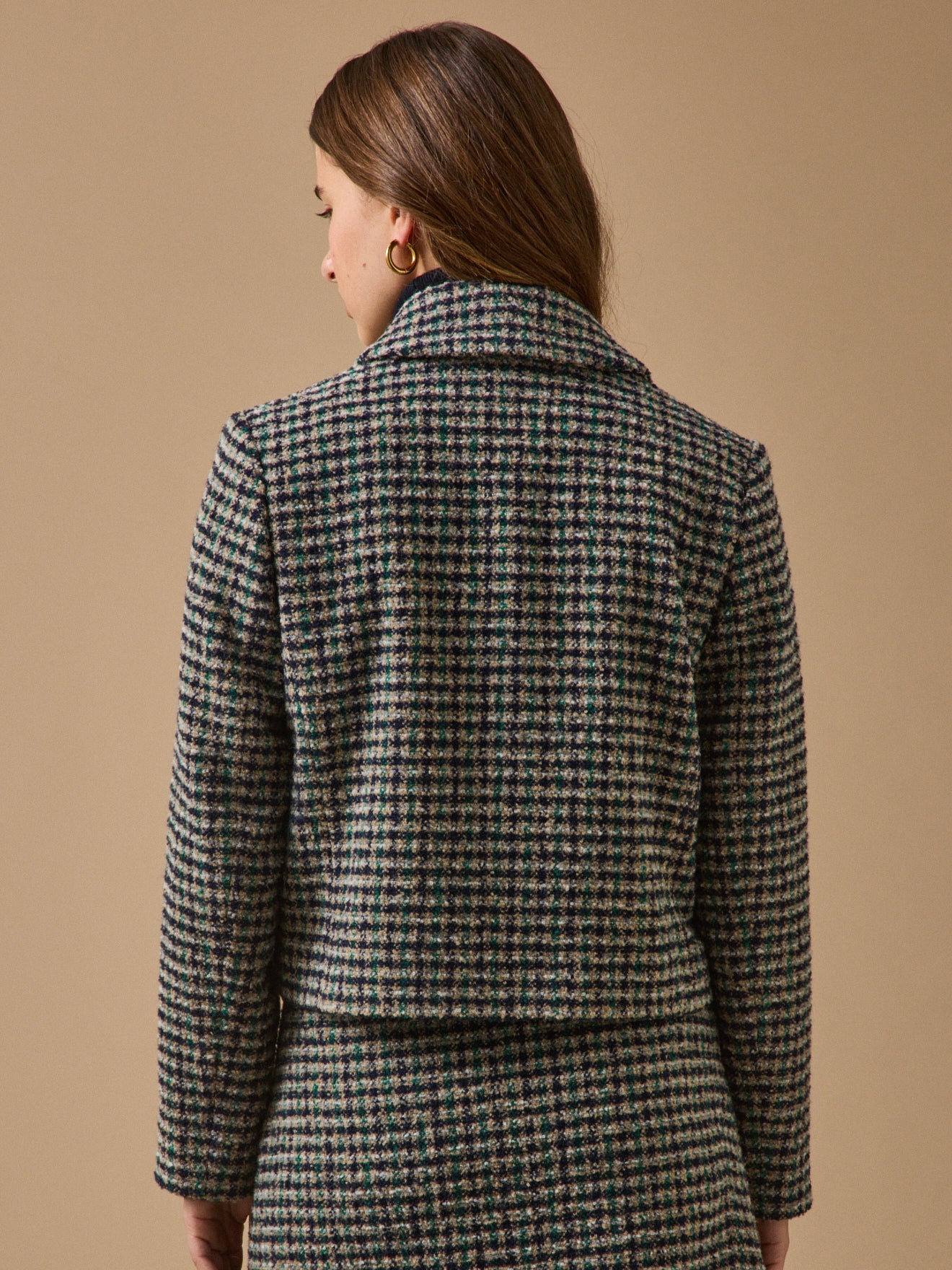 Women's check tweed jacket