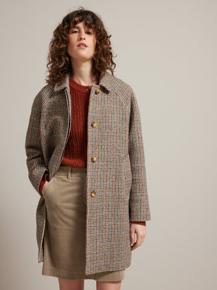 Women's mini houndstooth woollen coat