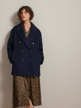 Women's double-breasted woollen pea coat
