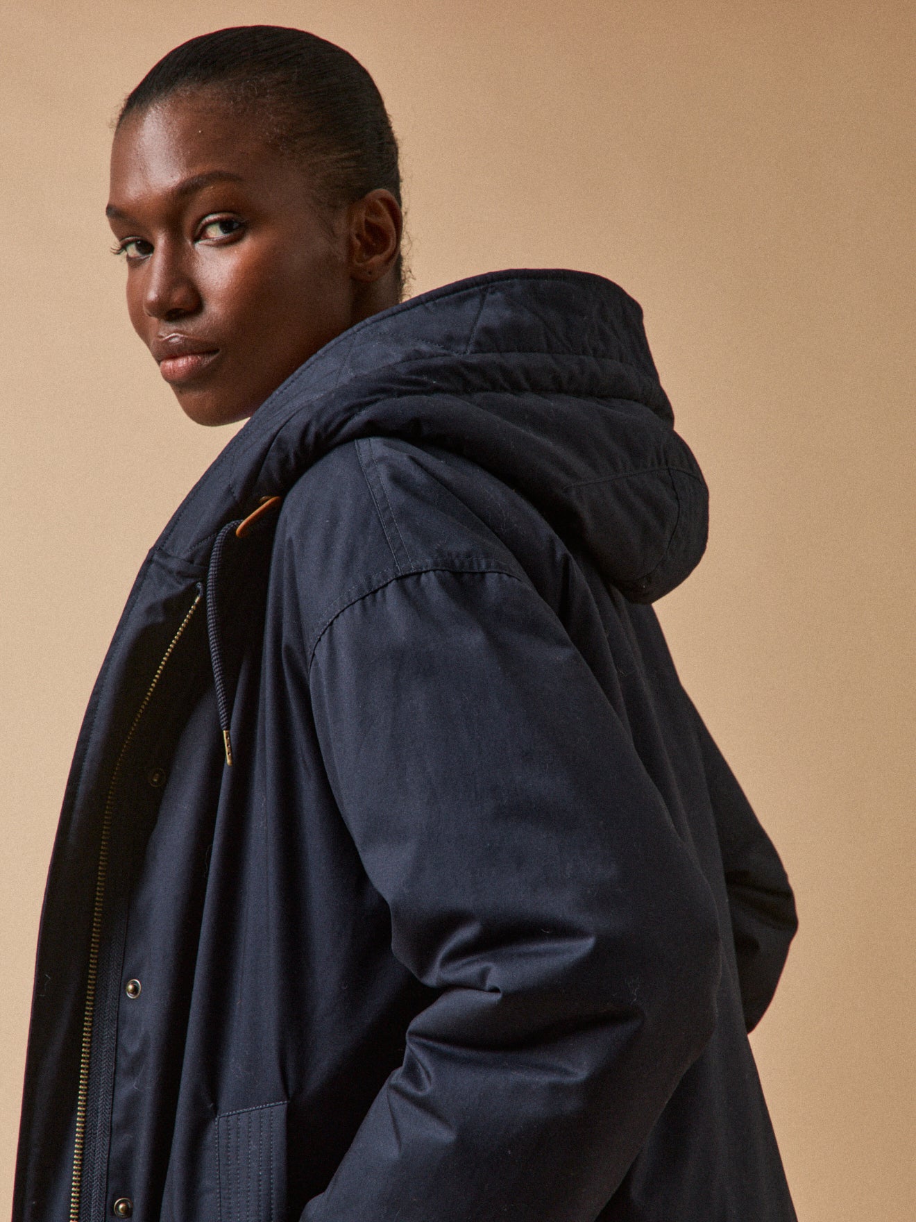 Parka courte femme doublée imitation fourrure