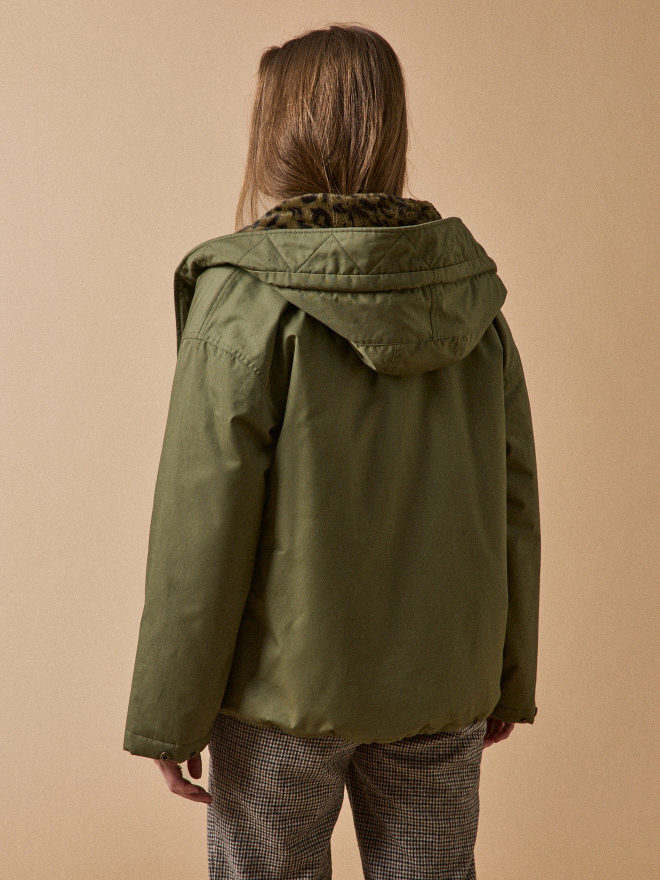 Parka courte femme doublée imitation fourrure