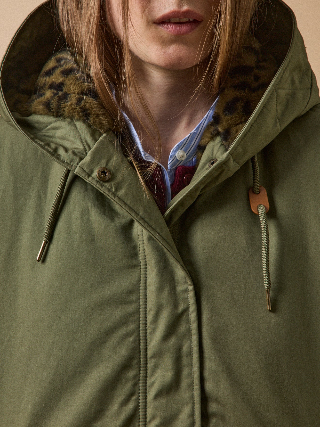 Parka courte femme doublée imitation fourrure