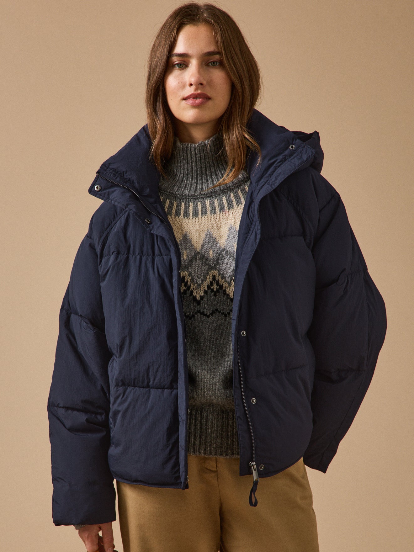 Women's short quilted puffer