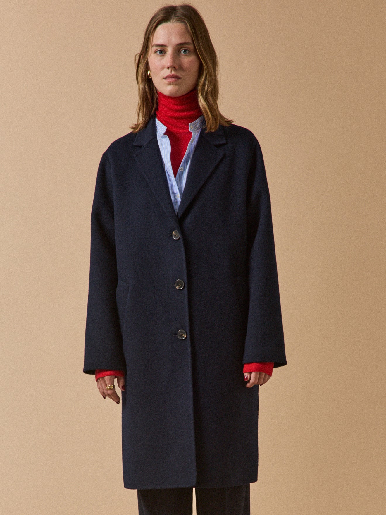 Women's double-sided woolen coat