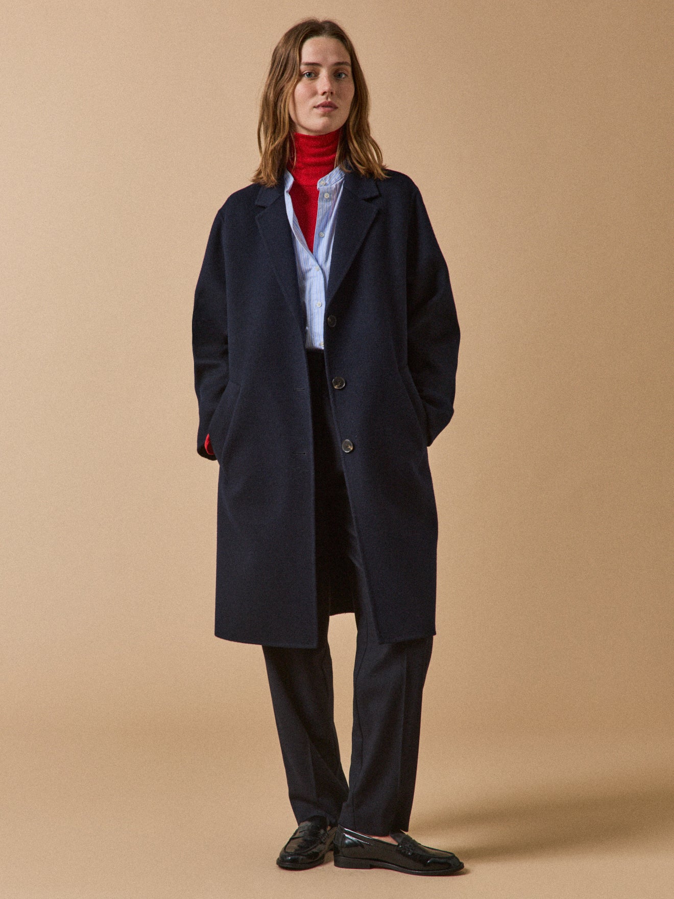 Women's double-sided woolen coat