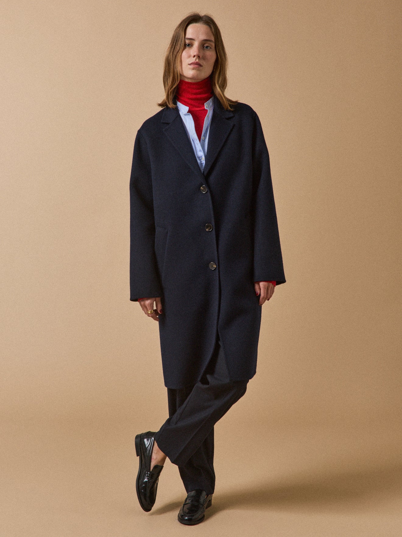Women's double-sided woolen coat
