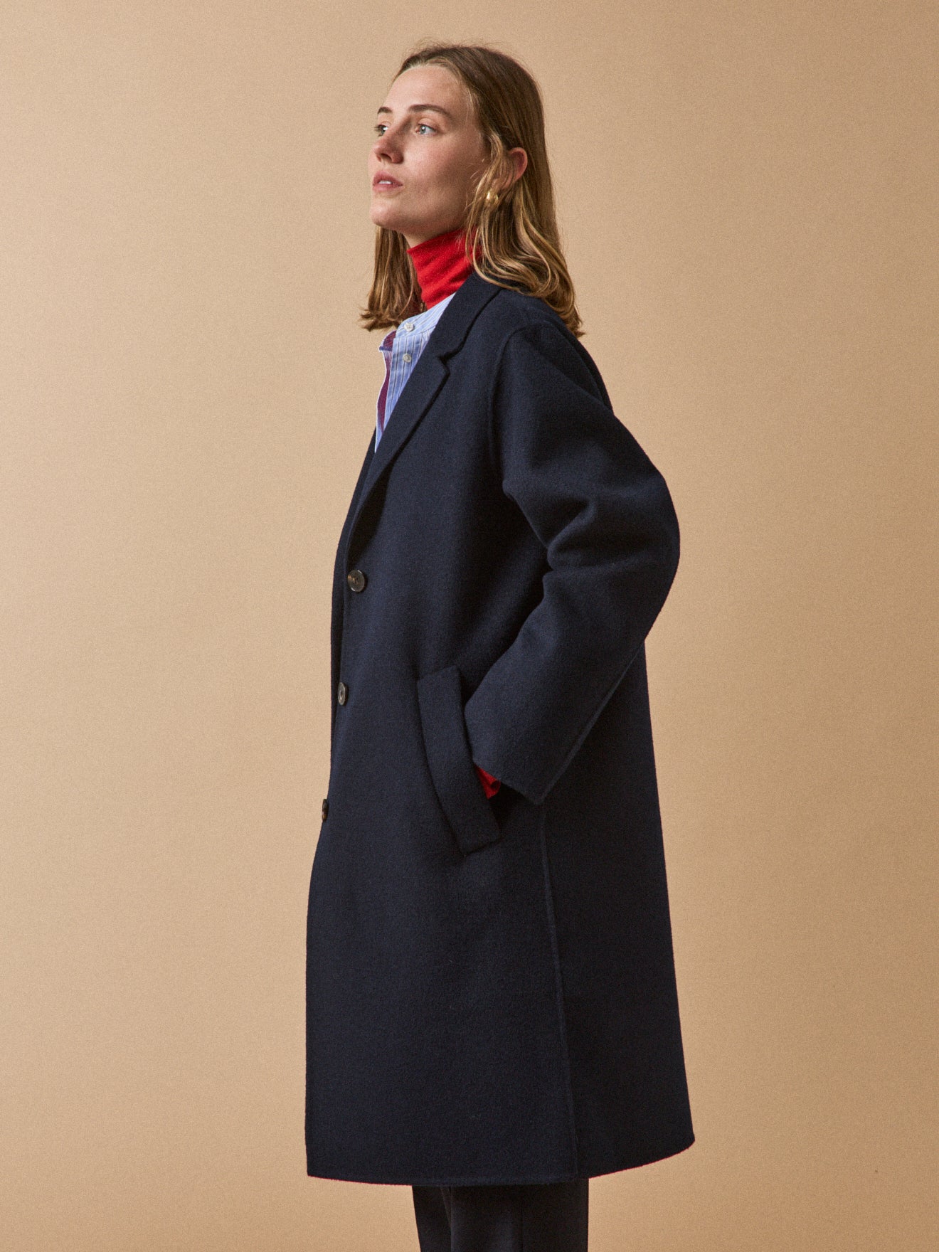 Women's double-sided woolen coat