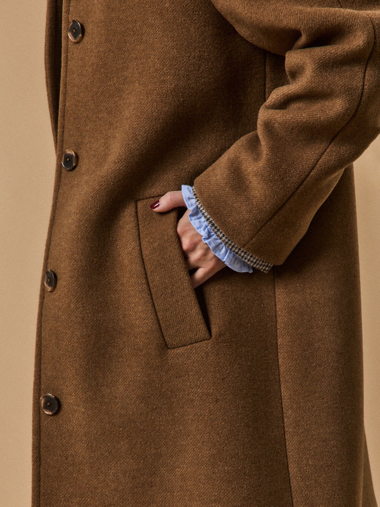 Women's mid-length woolen coat with raglan sleeves Cyrillus COM