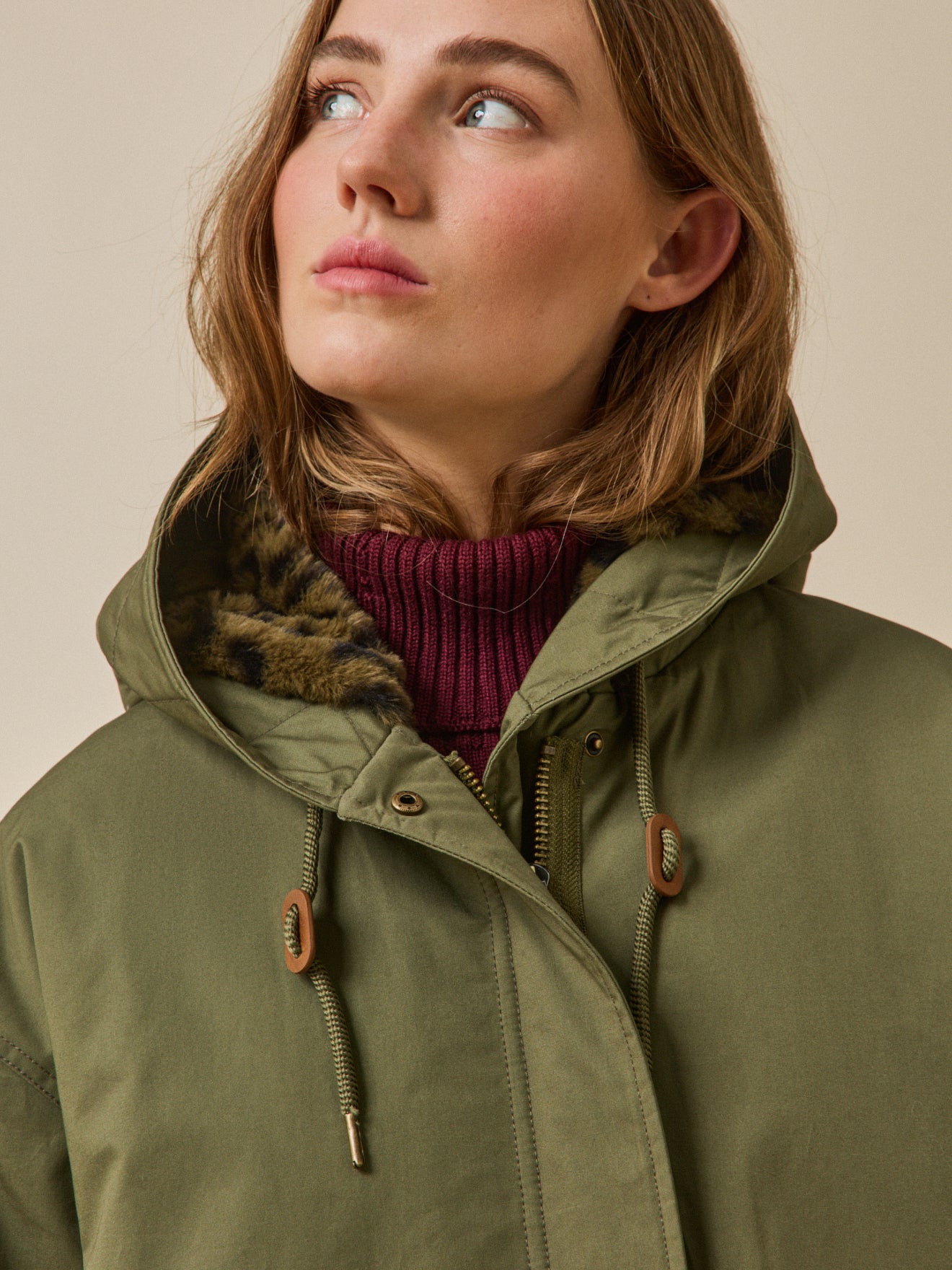 Parka mi-longue femme doublée imitation fourrure