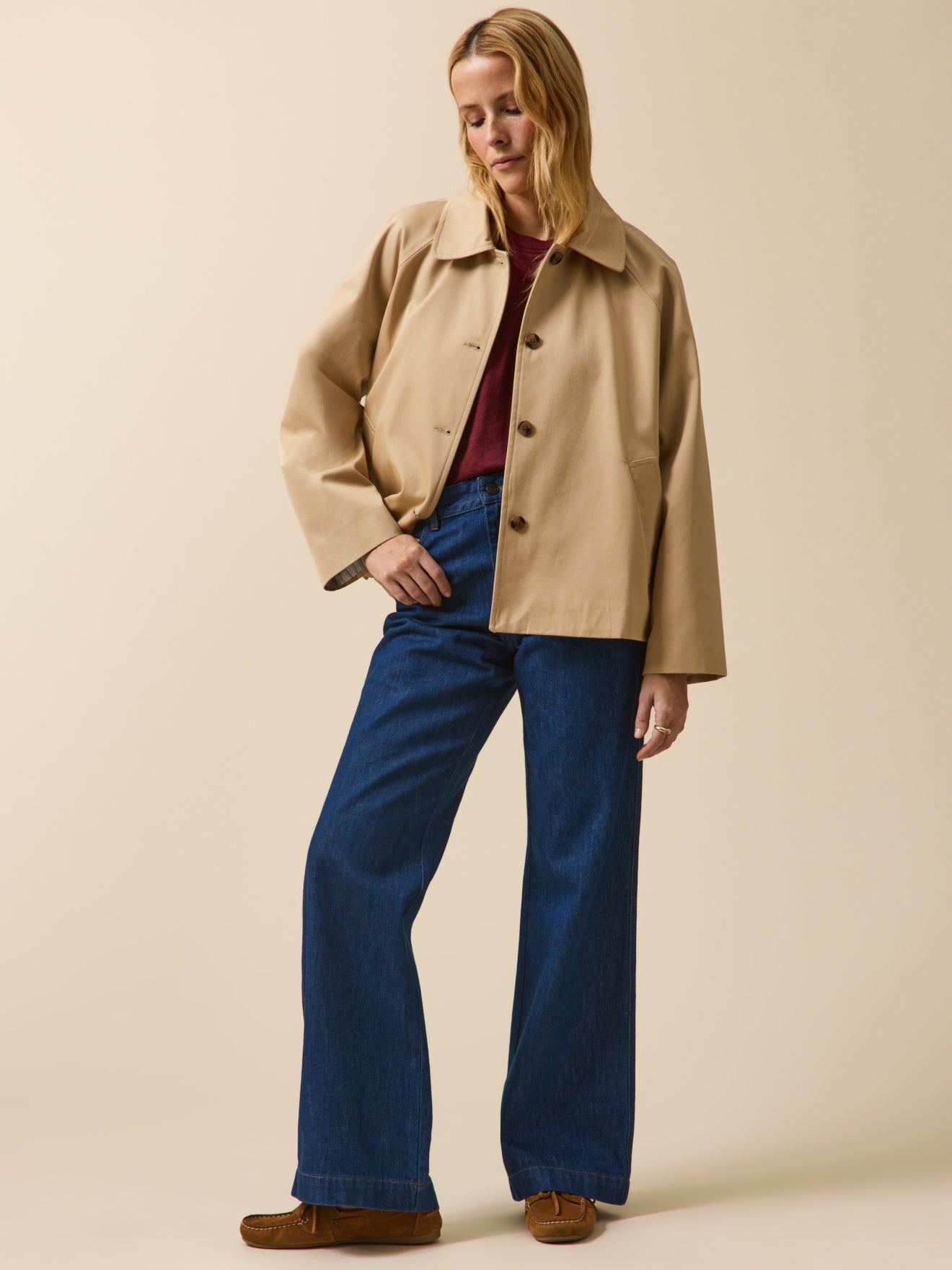 Trench court coton biologique femme