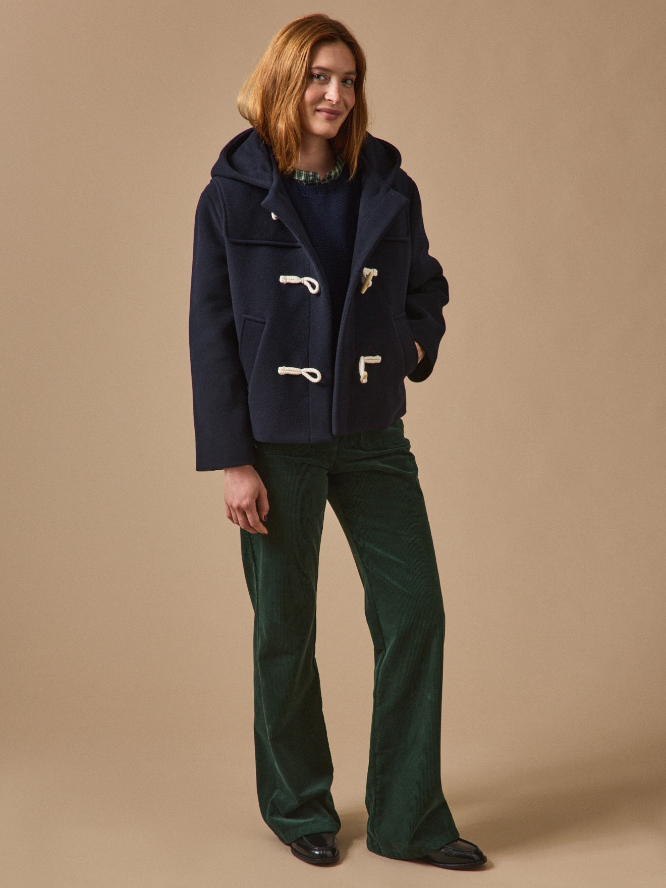 Caban court lainage femme