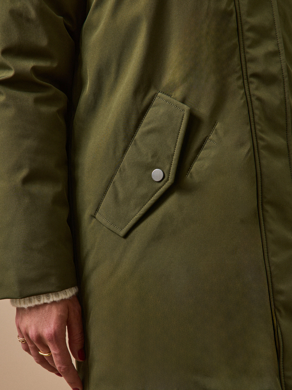 Women's long quilted parka