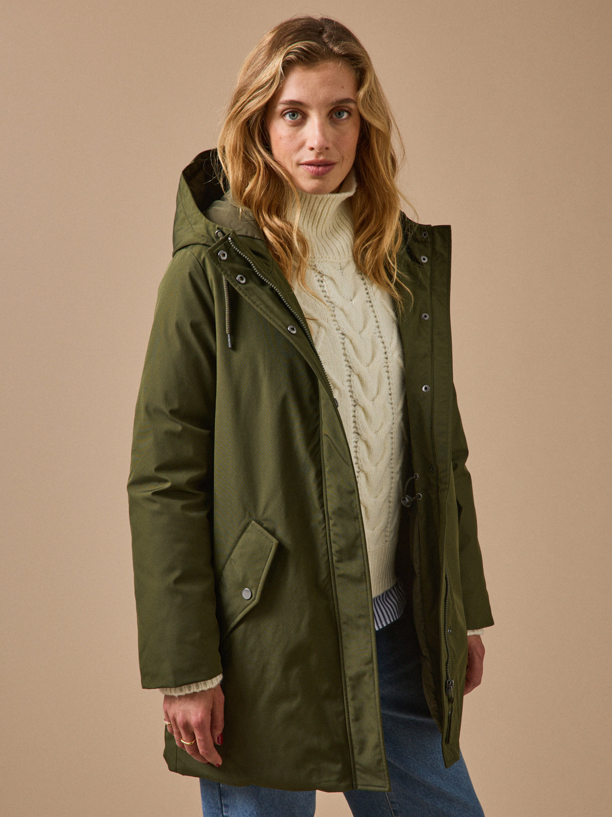 Women's long quilted parka