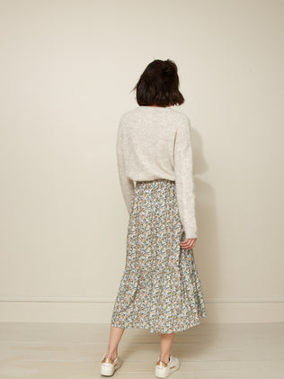 Women's long Shasta-motif skirt made with Liberty fabric