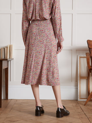 Women's mid-length Babingon print skirt made with Liberty fabric - The Limited Collection