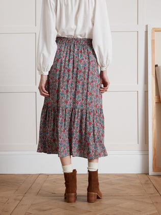 Women's mid-length Tapestry motif skirt made with Liberty fabric - The Limited Collection