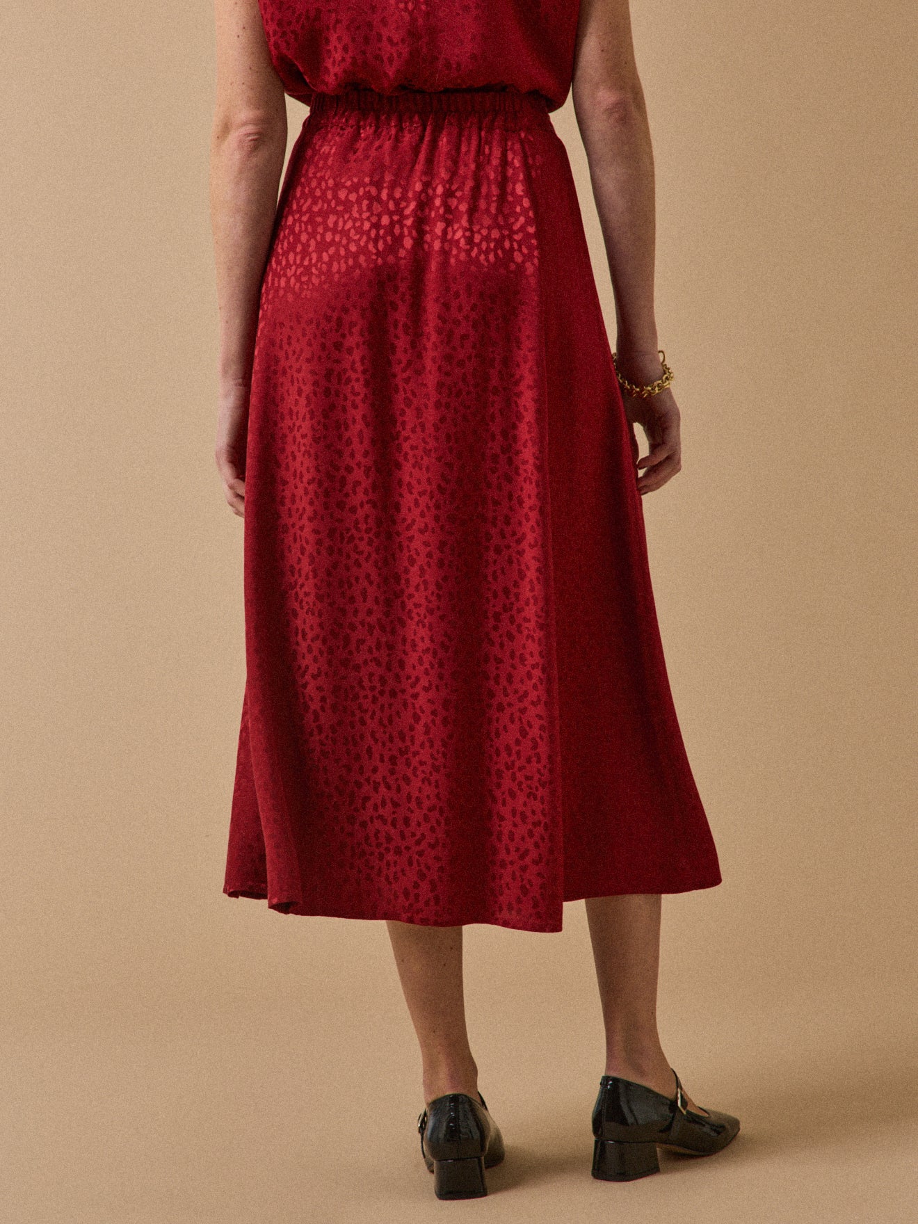 Jupe longue boutonnée jacquard femme