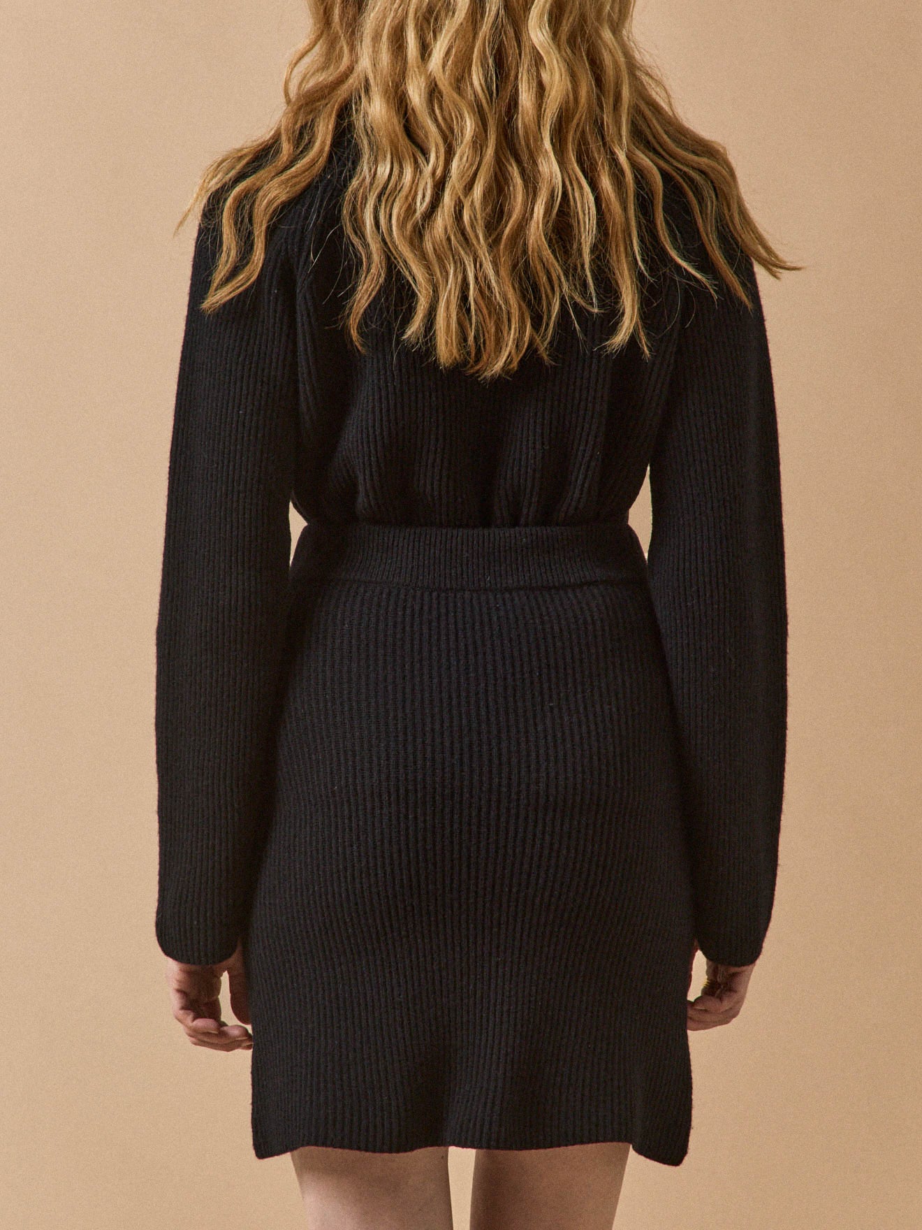 Jupe courte maille côtelée femme