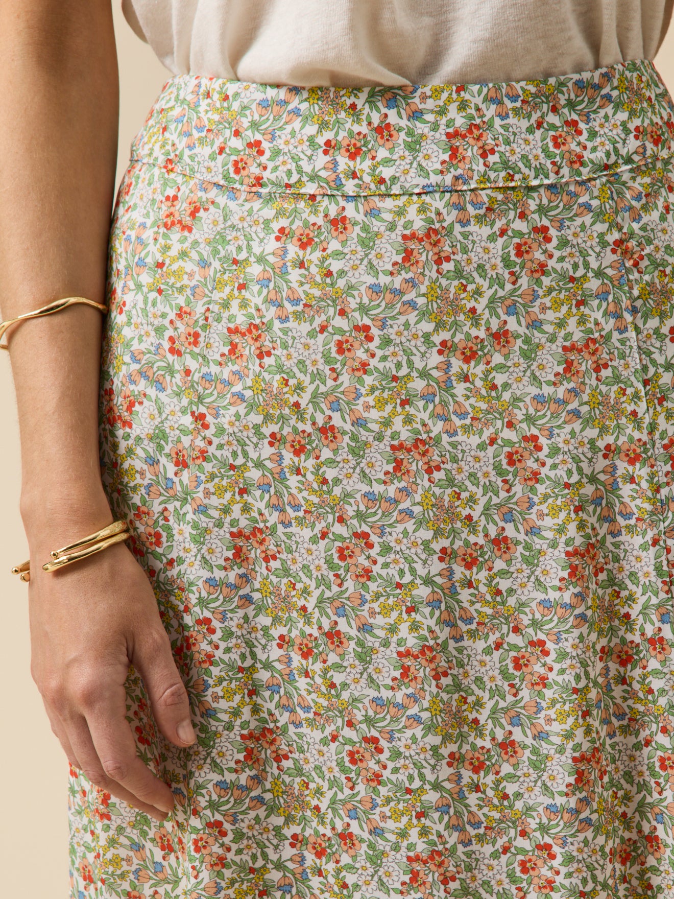 Jupe mi-longue femme tissu Liberty - Limited Collection