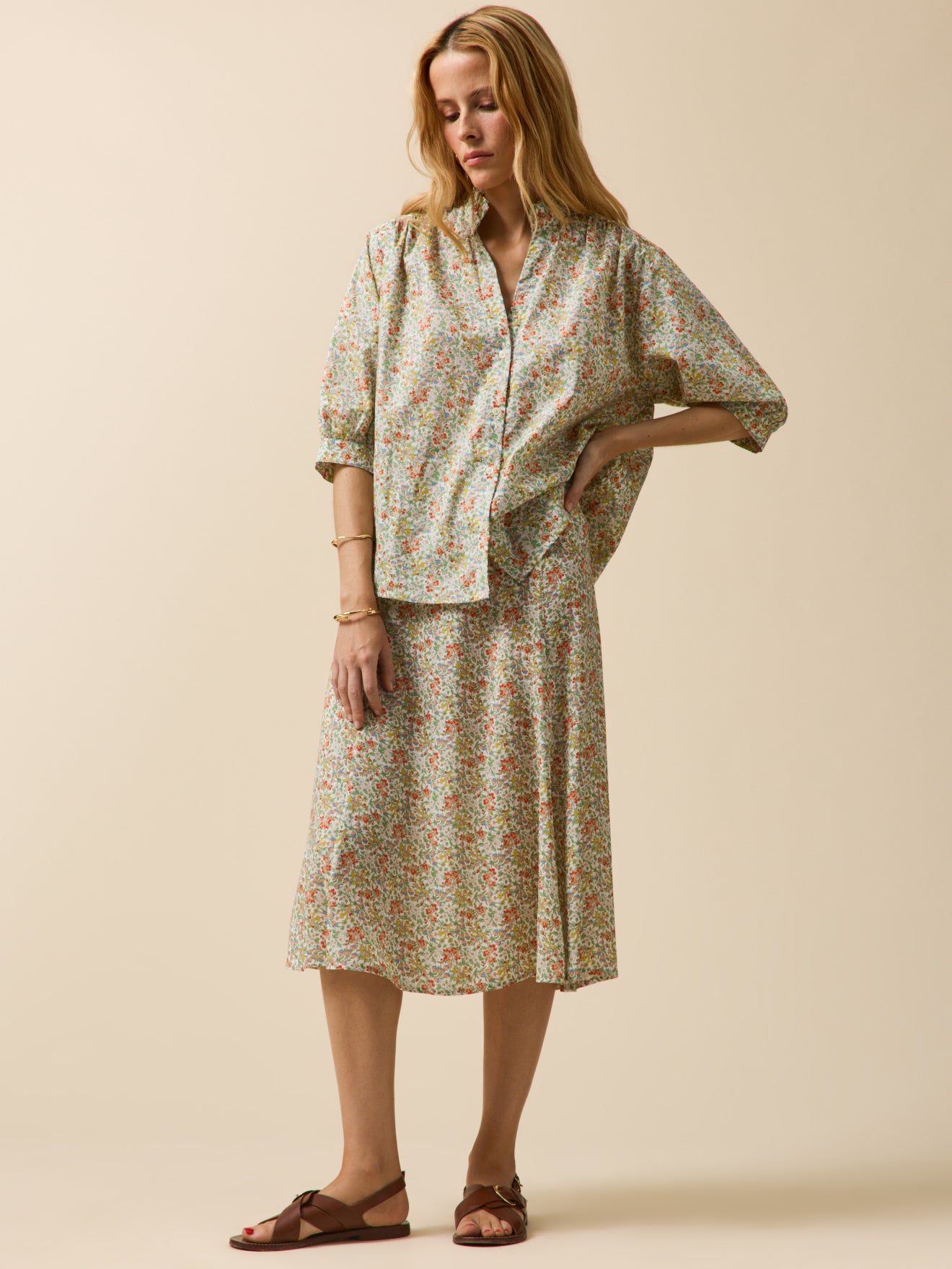 Jupe mi-longue femme tissu Liberty - Limited Collection