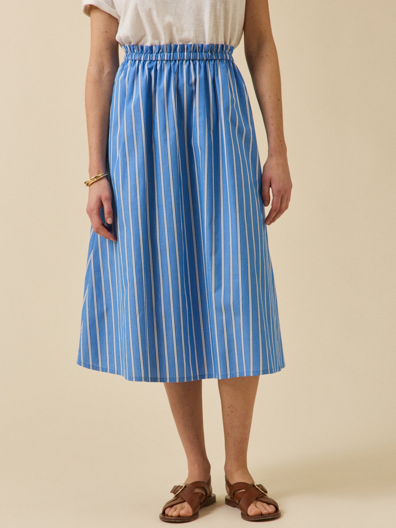 Women's long striped cotton skirt