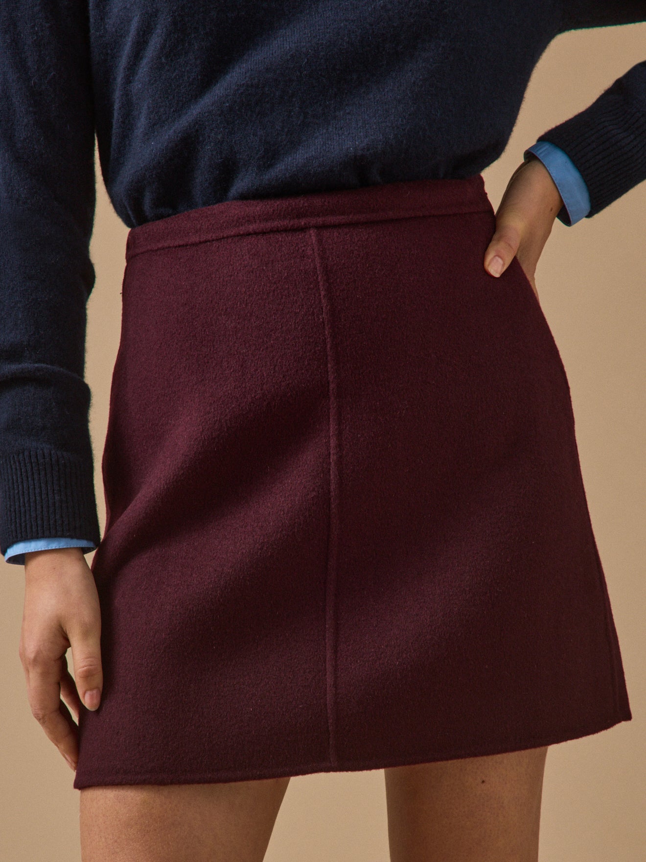 Women's double-sided short woolen skirt
