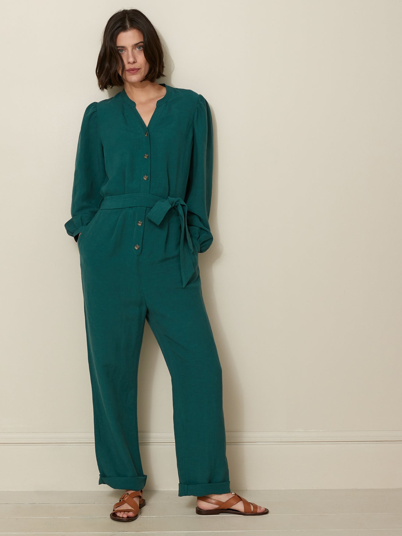 Women's linen and viscose jumpsuit