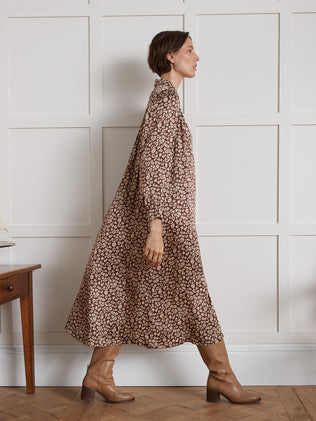 Women's long shirt-dress with Leopard print