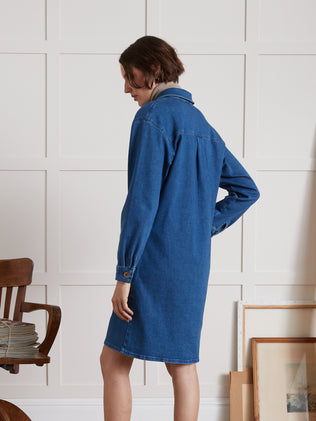 Women's organic cotton denim shirt-dress