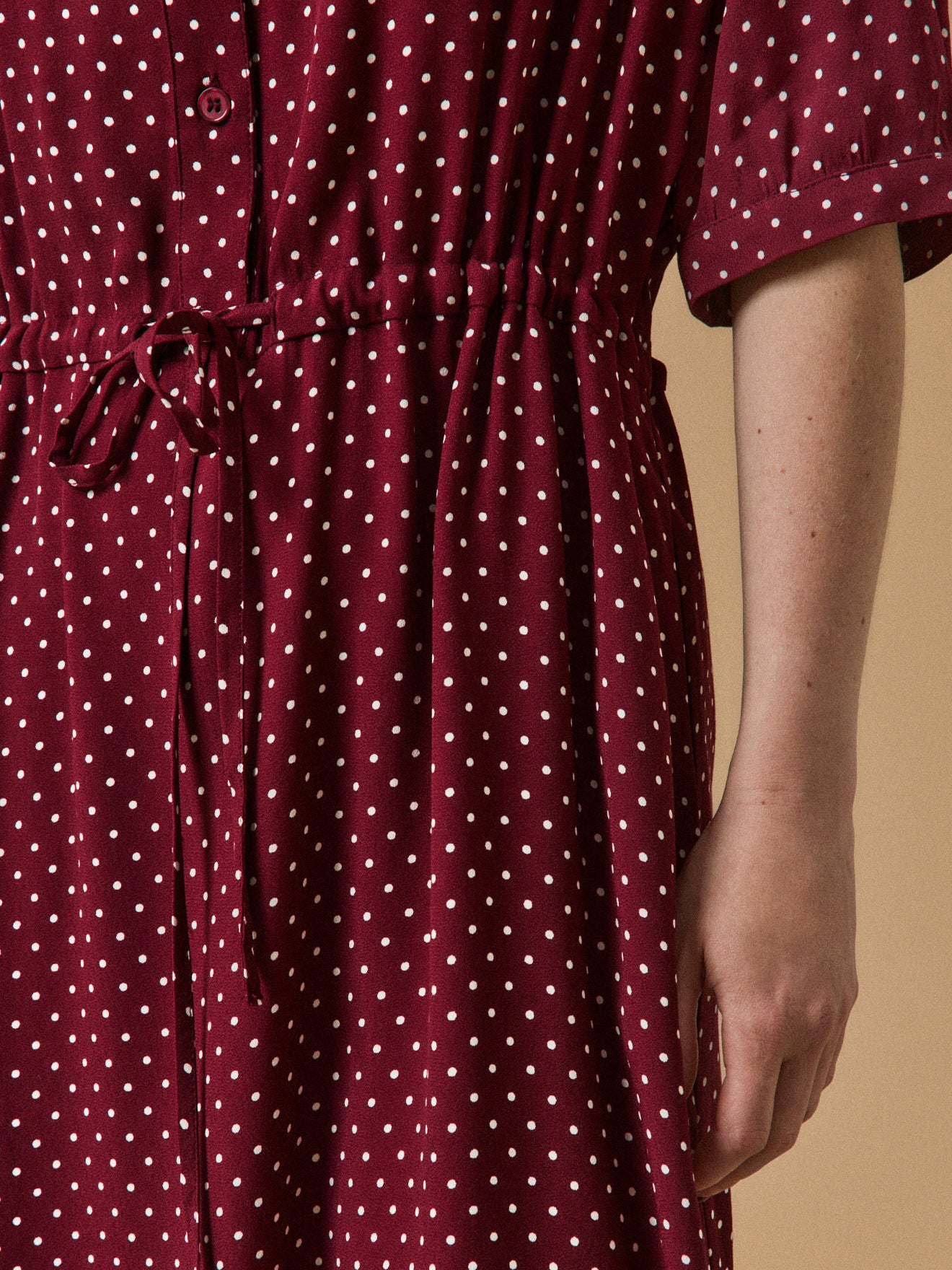 Robe sous genoux rétro femme imprimé pois