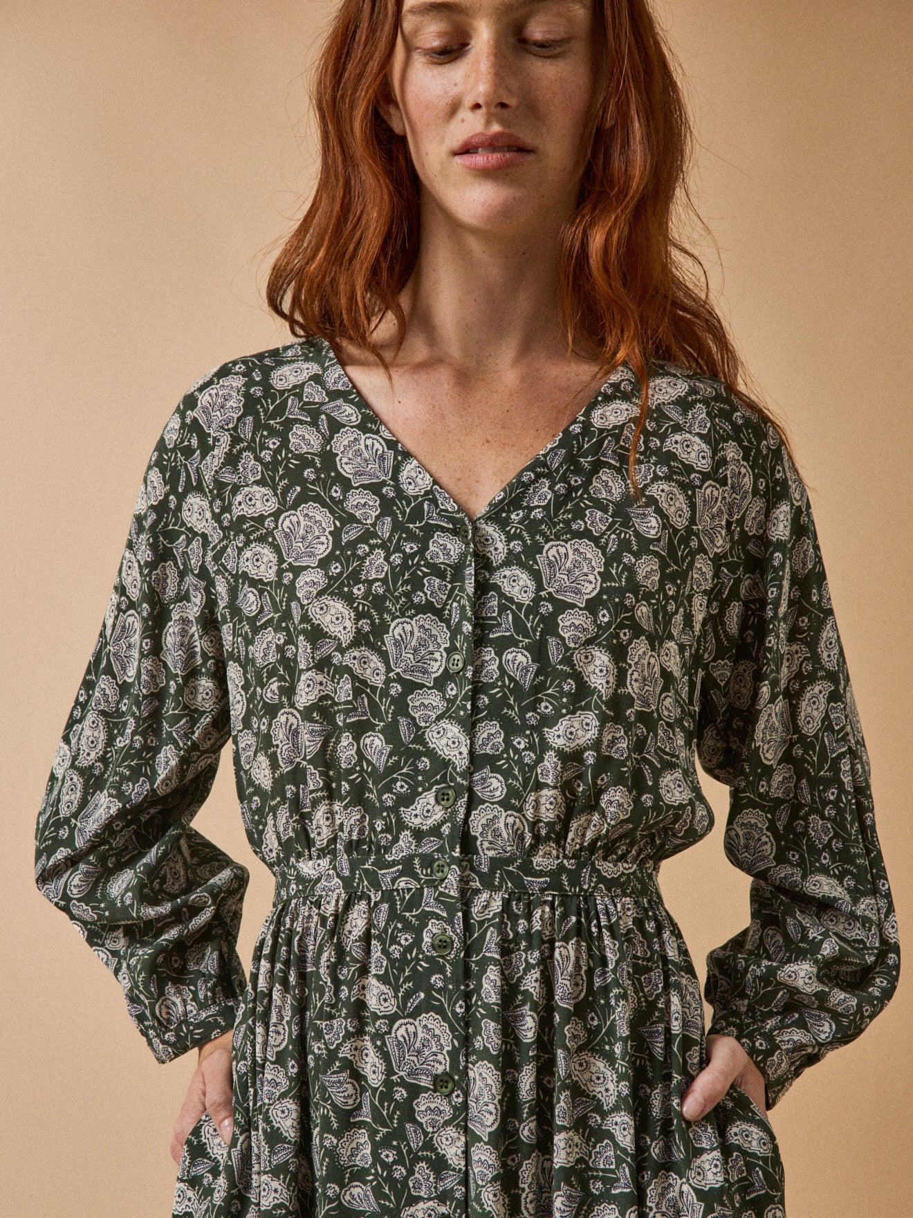 Women's Lilith-print mid-length dress