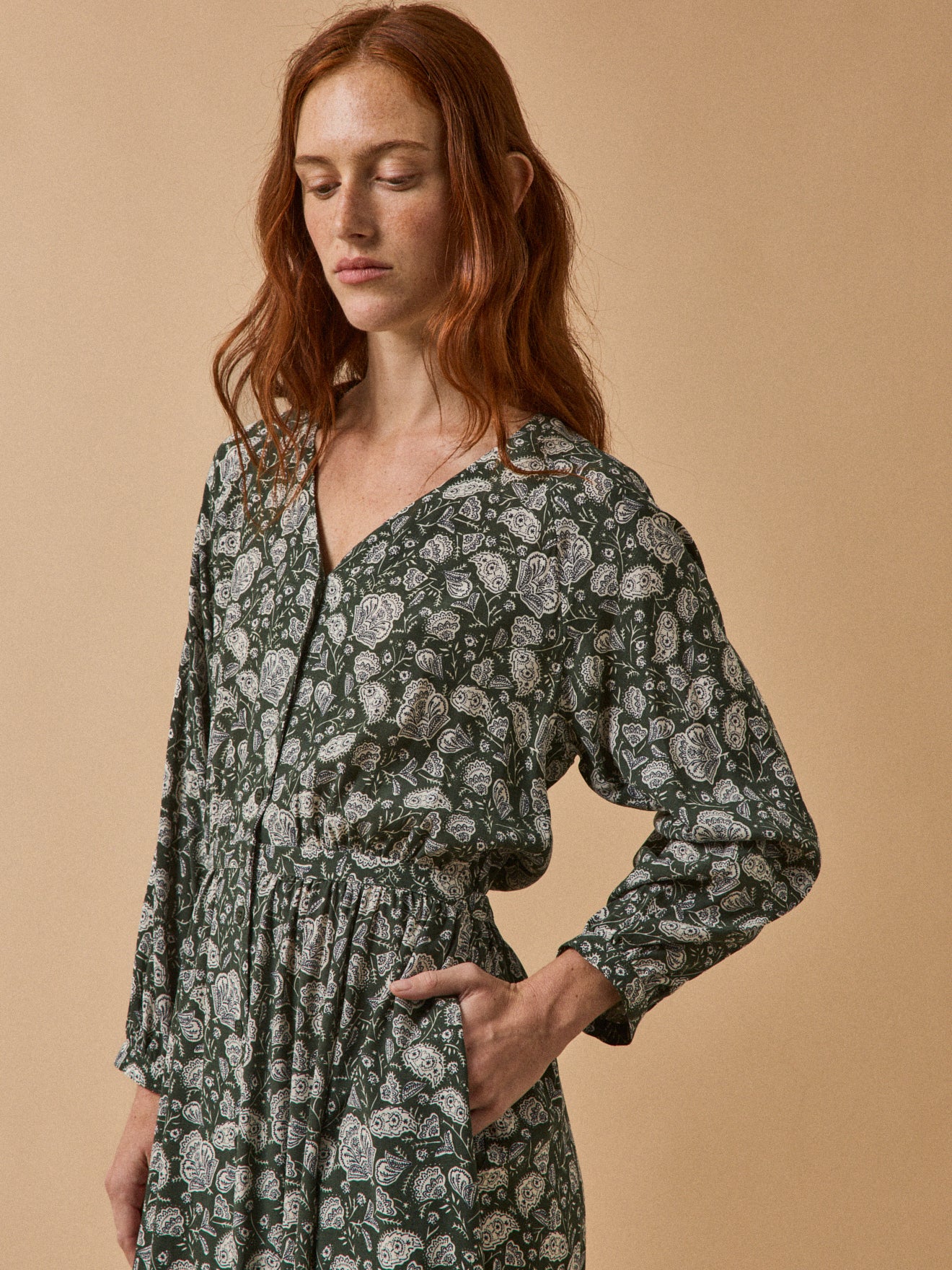 Women's Lilith-print mid-length dress