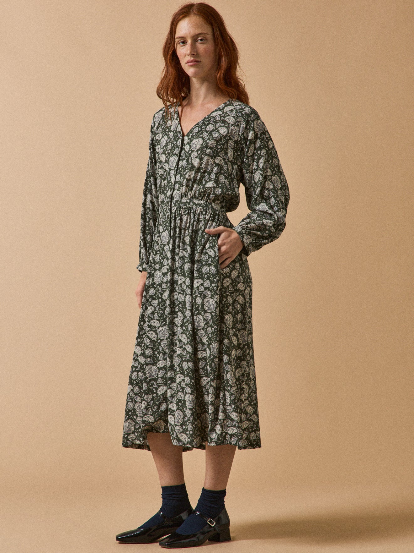 Women's Lilith-print mid-length dress