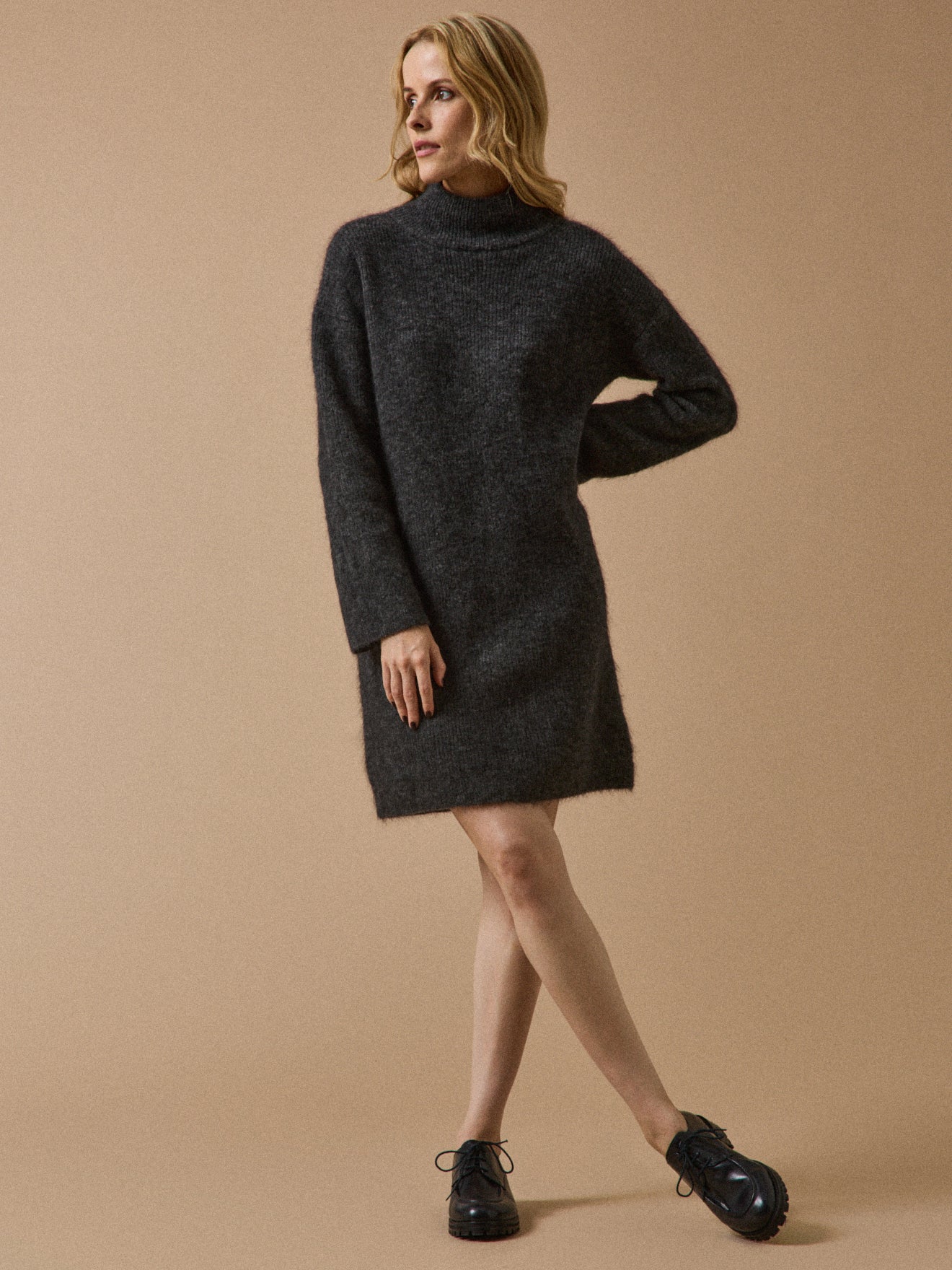 Women's kid mohair blend sweater-dress