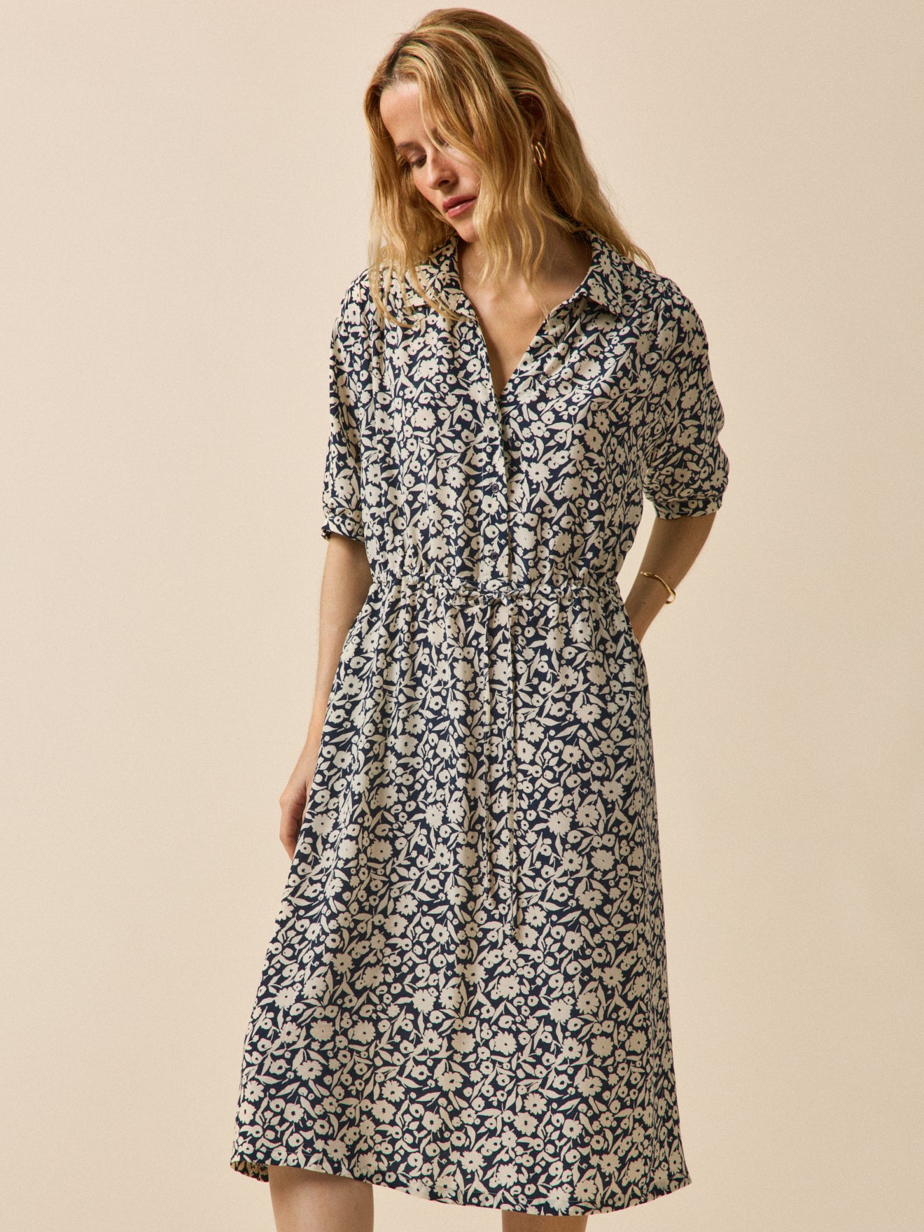 Women's Enea-print mid-length retro dress