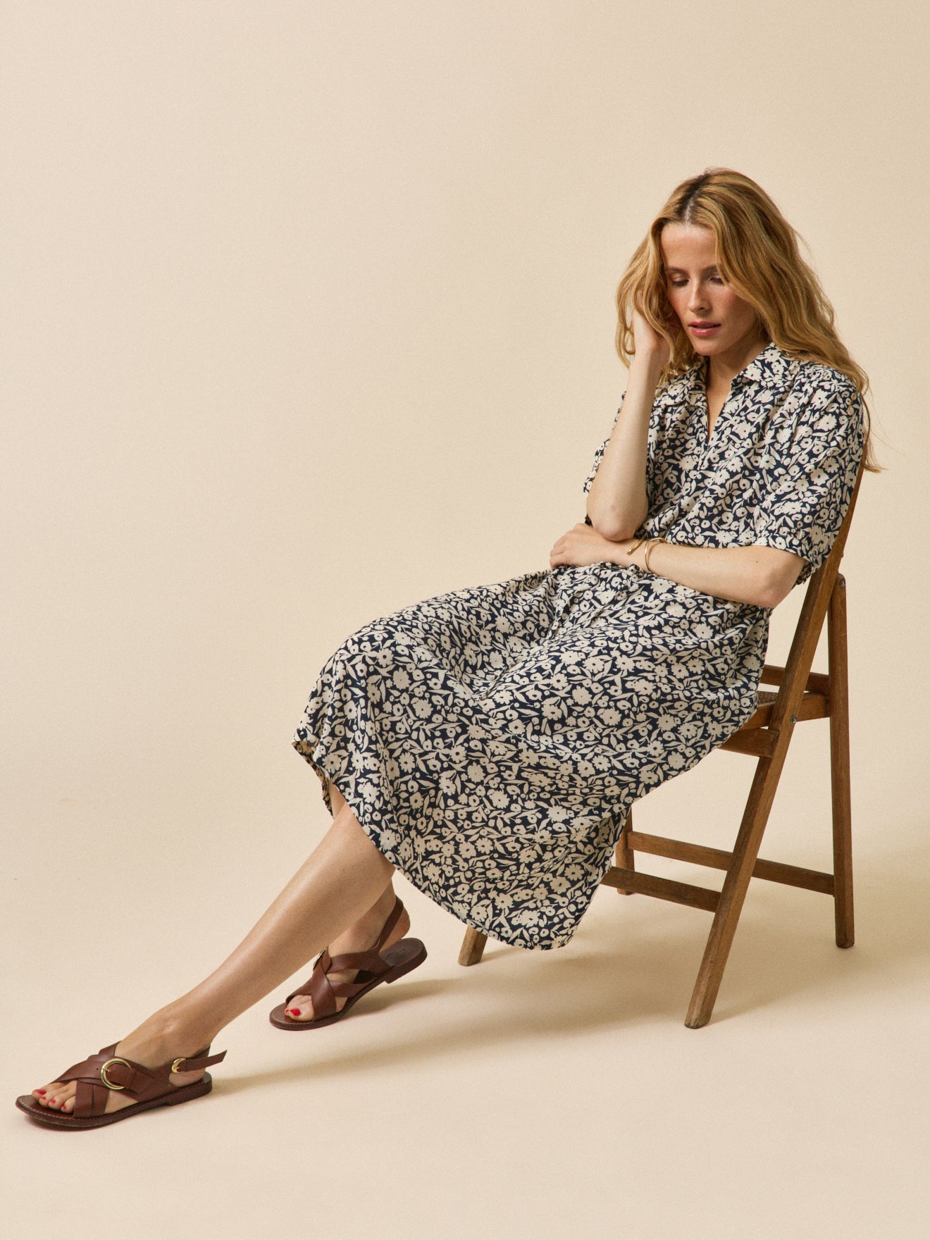 Women's Enea-print mid-length retro dress