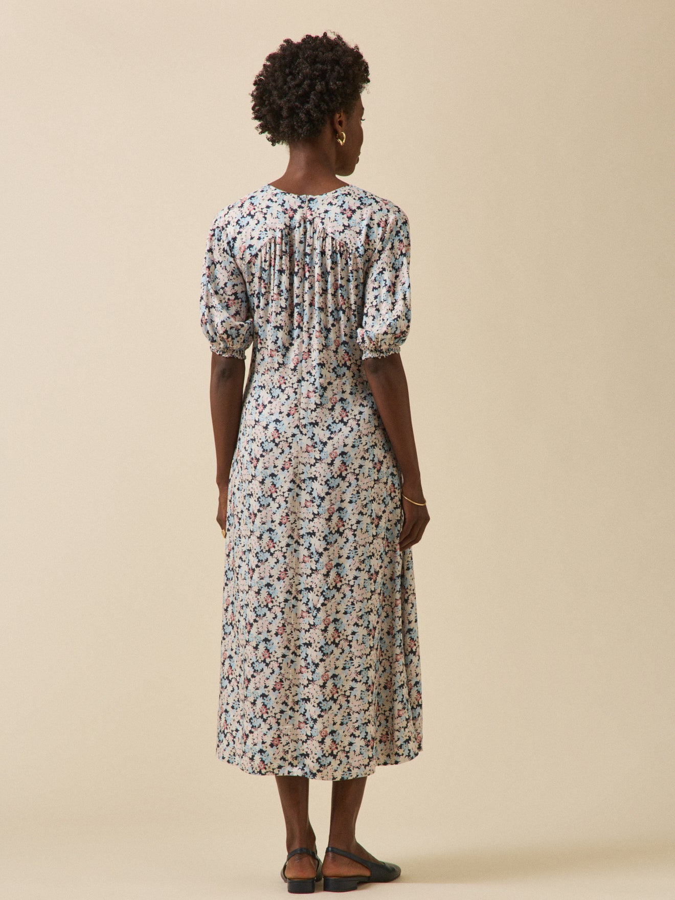 Women's long dress with Pop Flowers print