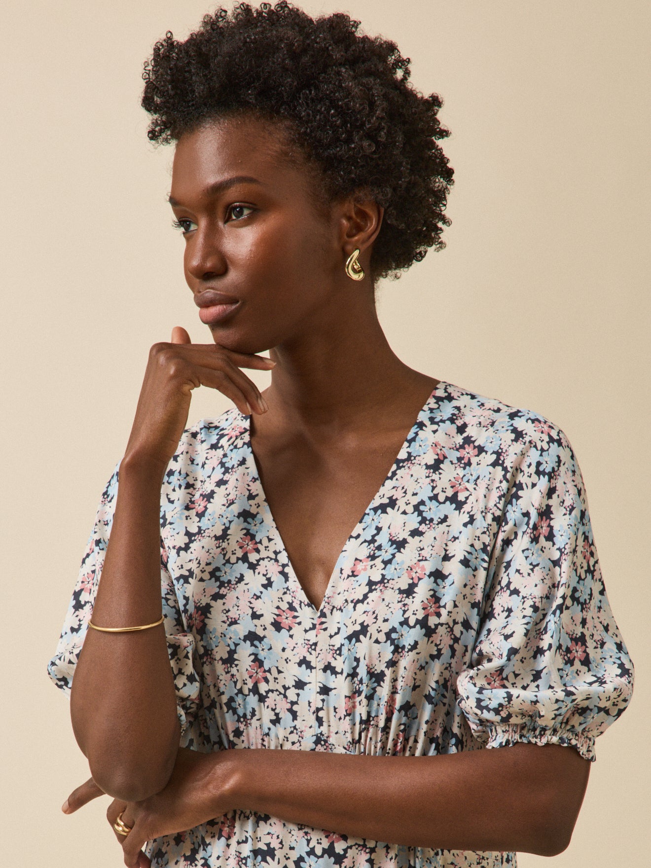 Women's long dress with Pop Flowers print