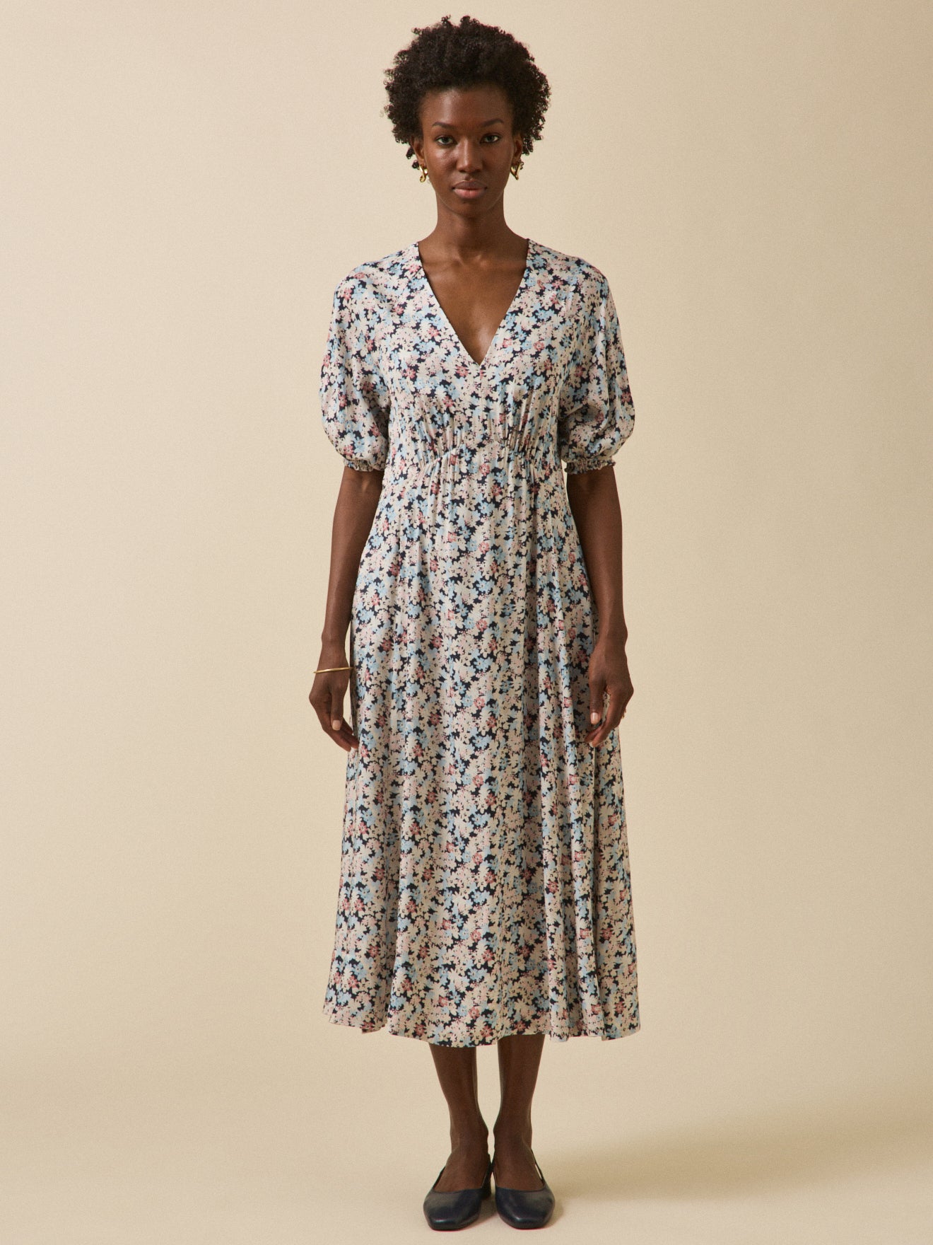 Women's long dress with Pop Flowers print