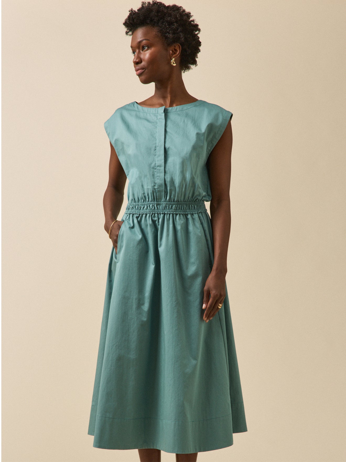 Robe longue cérémonie femme popeline satinée