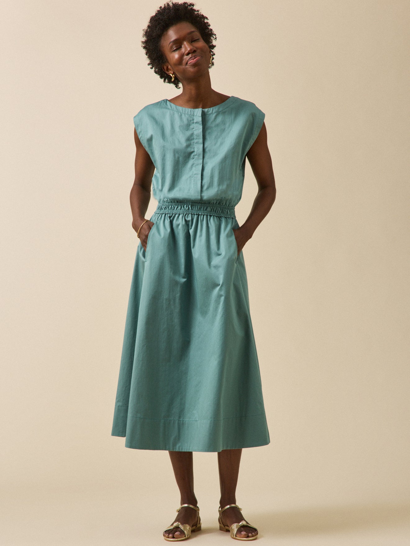 Robe longue cérémonie femme popeline satinée