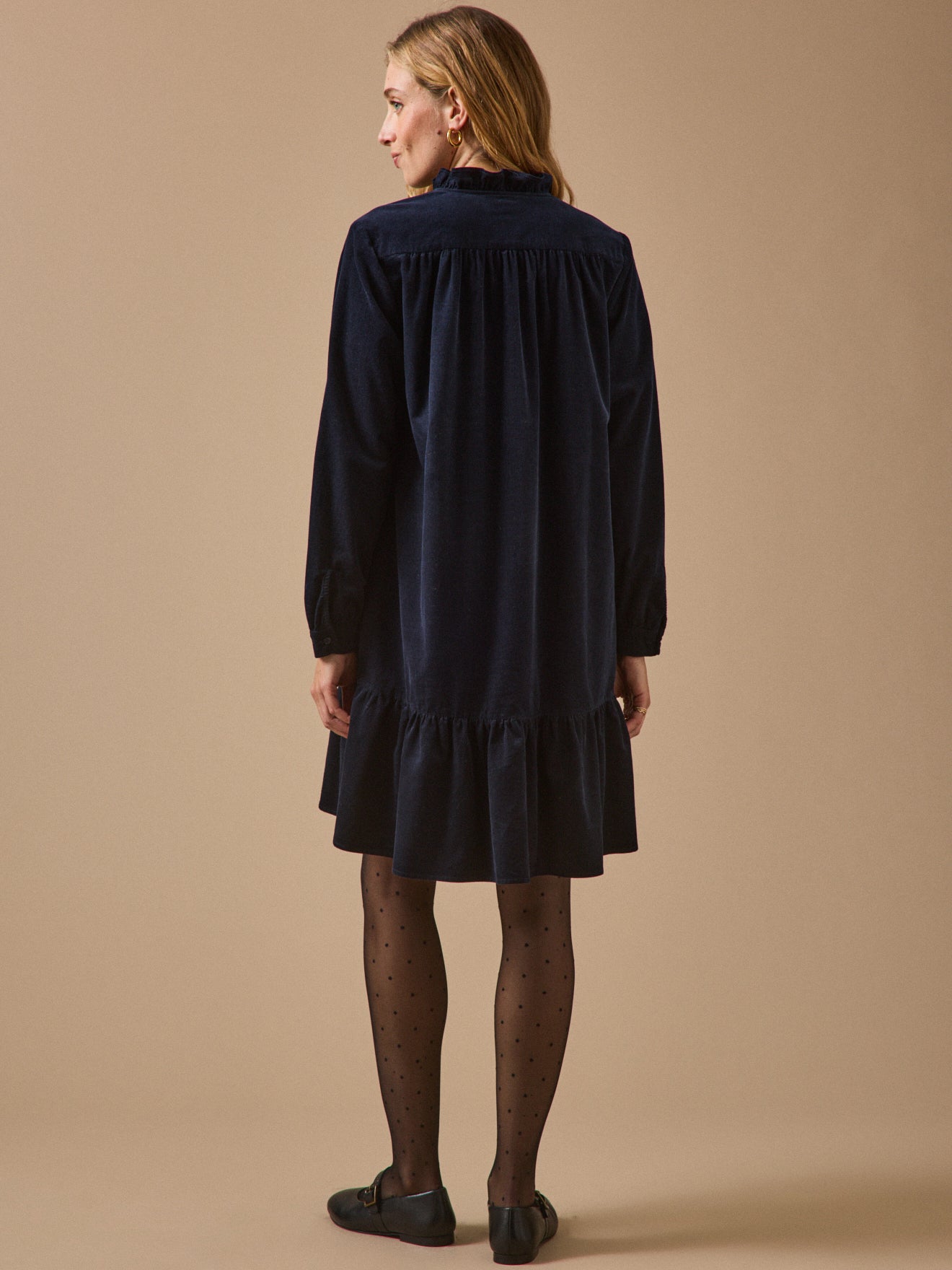Robe courte femme velours babycord