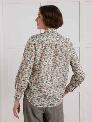 Women's shirt with ruffled collar made with Liberty fabric - The Limited Collection