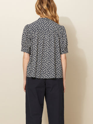 Women's EMily print blouse with short sleeves